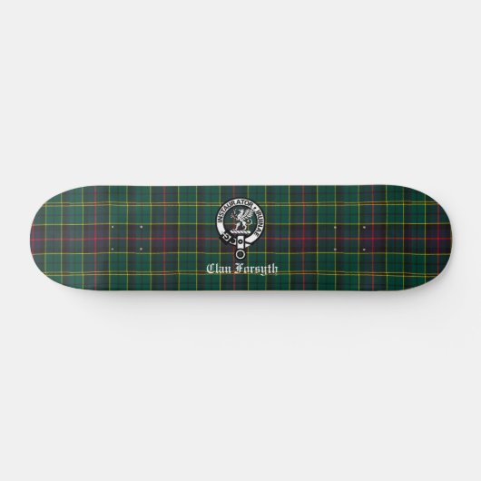 Clan Forsyth Crest Badge en Tartan Persoonlijk Skateboard (Horizontaal)