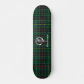 Clan Forsyth Crest Badge en Tartan Persoonlijk Skateboard (Voorkant)