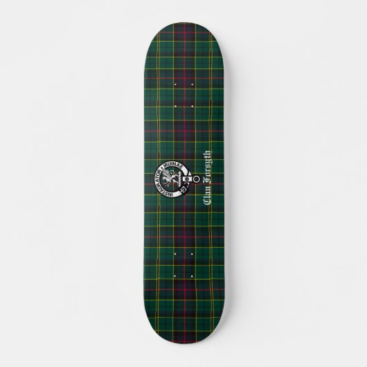 Clan Forsyth Crest Badge en Tartan Persoonlijk Skateboard (Voorkant)