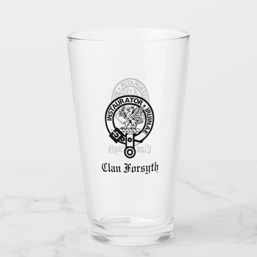 Clan Forsyth Crest Badge Glas (Achterkant)