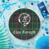 Clan Forsyth Crest Badge & Tartan Papieren Bordje (Feest)