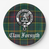 Clan Forsyth Crest Badge & Tartan Papieren Bordje (Voorkant)