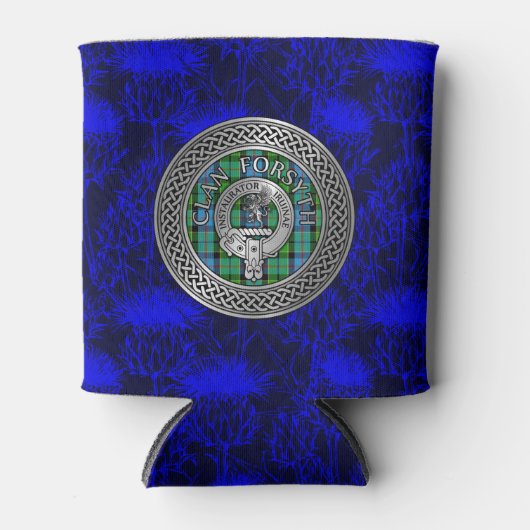 Clan Forsyth Crest & Tartan Knot Blikjeskoeler (Voorkant)