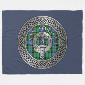 Clan Forsyth Crest & Tartan Knot Fleece Deken (Voorkant (Horizontaal))
