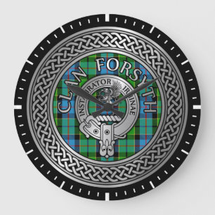 Clan Forsyth Crest & Tartan Knot Grote Klok