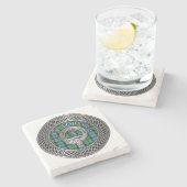 Clan Forsyth Crest & Tartan Knot Stenen Onderzetter (Zijkant)