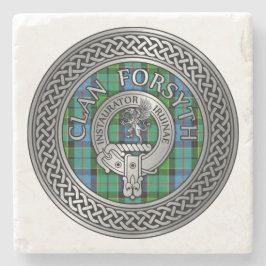 Clan Forsyth Crest & Tartan Knot Stenen Onderzetter