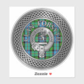 Clan Forsyth Crest & Tartan Knot Sticker (Vel)