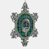 Clan Forsyth Crest & Tartan Tin Sneeuwvlok Ornament (Links)