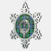 Clan Forsyth Crest & Tartan Tin Sneeuwvlok Ornament (Rechts)