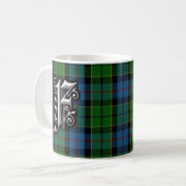 Clan Forsyth Forsythe Letter F Monogram Tartan Koffiemok (Voorkant links)