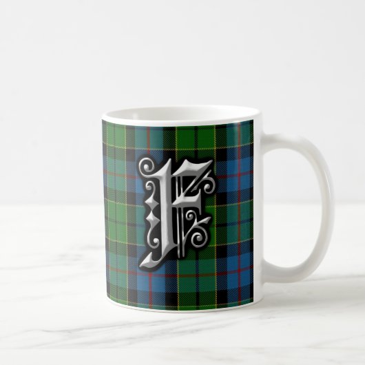 Clan Forsyth Forsythe Letter F Monogram Tartan Koffiemok (Rechts)