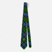 Clan Forsyth Forsythe Letter F Monogram Tartan Stropdas (Voorkant)