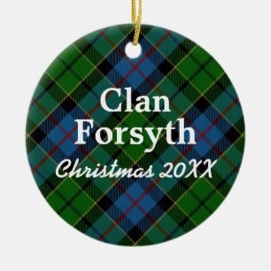 Clan Forsyth Scottish Tartan Keramisch Ornament
