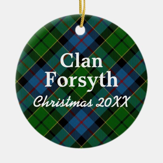 Clan Forsyth Scottish Tartan Keramisch Ornament (Voorkant)