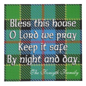 Clan Forsyth Tartan House Blessing Kubus (Voorkant)
