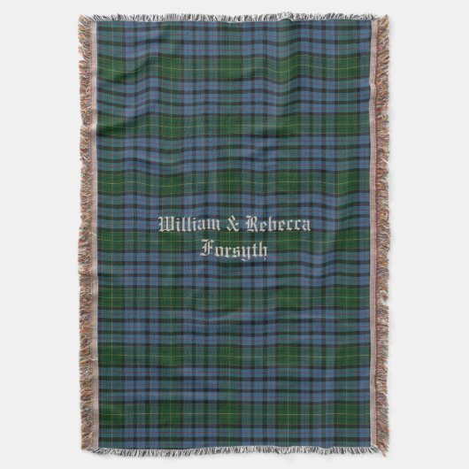Clan Forsyth Tartan Pset Custom Throw Blanket Deken (Voorkant Verticaal)