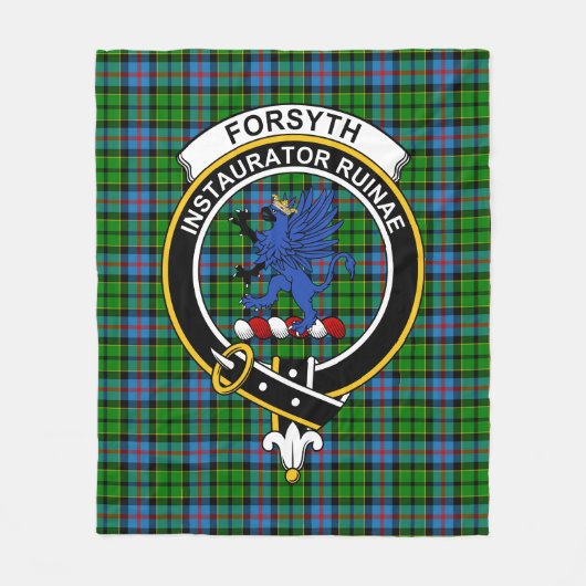 Clan Forsythn Tartan Pset Fleece Deken (Voorkant)