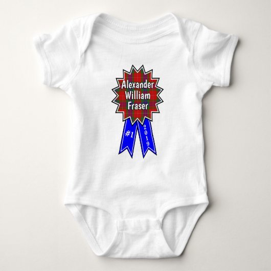 Clan Fraser #1 Award Blauw lint Romper (Voorkant)