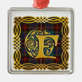 Clan Fraser Ancient Tartan Mok Metalen Ornament (Voorkant)