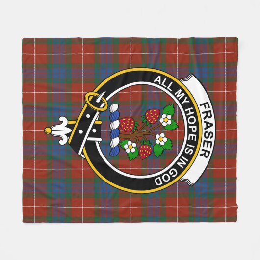 Clan Fraser Ancient Tartan Pset Fleece Deken (Voorkant (Horizontaal))