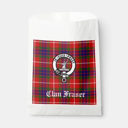 Clan Fraser Crest Badge en Tartan  Bedankzakje (Voorkant)