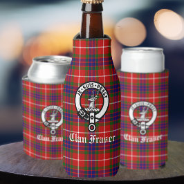 Clan Fraser Crest Badge en Tartan Flesjeskoeler