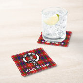 Clan Fraser Crest Badge en Tartan Kartonnen Onderzetters (Insitu)