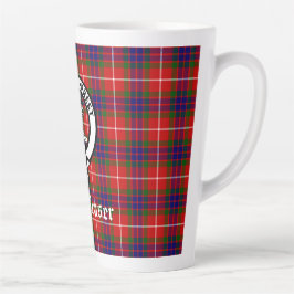 Clan Fraser Crest Badge en Tartan Latte Mok