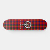 Clan Fraser Crest Badge en Tartan Persoonlijk Skateboard (Horizontaal)