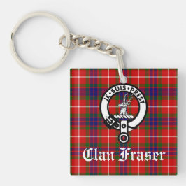 Clan Fraser Crest Badge en Tartan Sleutelhanger