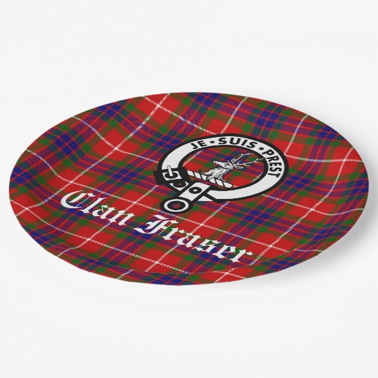Clan Fraser Crest Badge Papieren Bordje (Gekanteld)