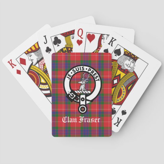 Clan Fraser Crest Badge & Tartan Custom Pokerkaarten (Achterkant)