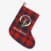 Clan Fraser Crest Badge & Tartan  Grote Kerstsok (Voorkant (Hangend))