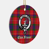 Clan Fraser Crest Badge & Tartan  Keramisch Ornament (Rechts)