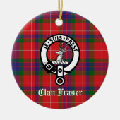 Clan Fraser Crest Badge & Tartan  Keramisch Ornament (Voorkant)