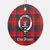 Clan Fraser Crest Badge & Tartan  Keramisch Ornament (Links)