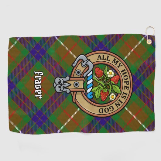 Clan Fraser Crest Golf Towel Golfhanddoek (Horizontaal)