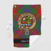 Clan Fraser Crest Golf Towel Golfhanddoek (Insitu)