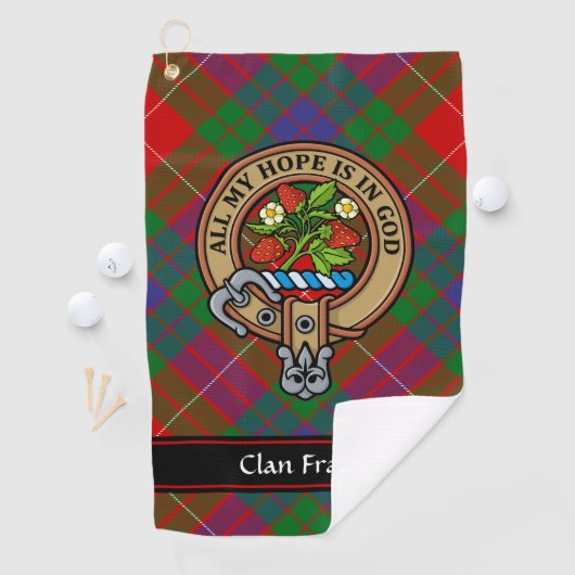 Clan Fraser Crest Golf Towel Golfhanddoek (Insitu)