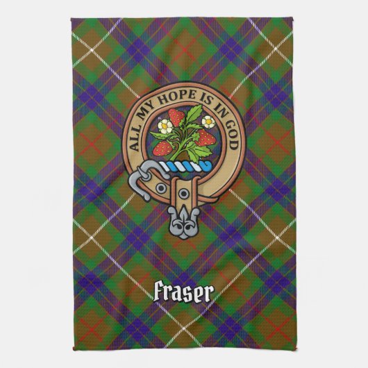 Clan Fraser Crest Kitchen Towel Theedoek (Verticaal)