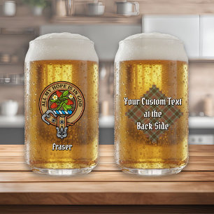 Clan Fraser Crest over de weesde jacht Tartan Blikvorm Glas