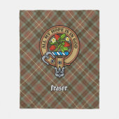 Clan Fraser Crest over de weesde jacht Tartan Fleece Deken (Voorkant)