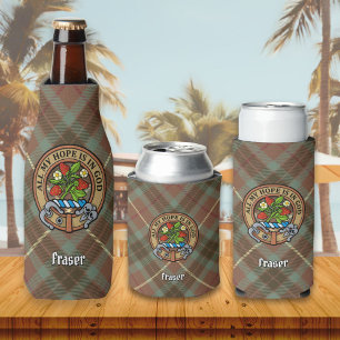 Clan Fraser Crest over de weesde jacht Tartan Flesjeskoeler