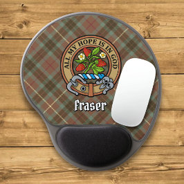 Clan Fraser Crest over de weesde jacht Tartan Gel Muismat