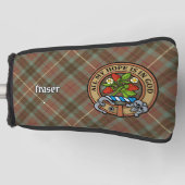 Clan Fraser Crest over de weesde jacht Tartan Golfheadcover (Voorkant)