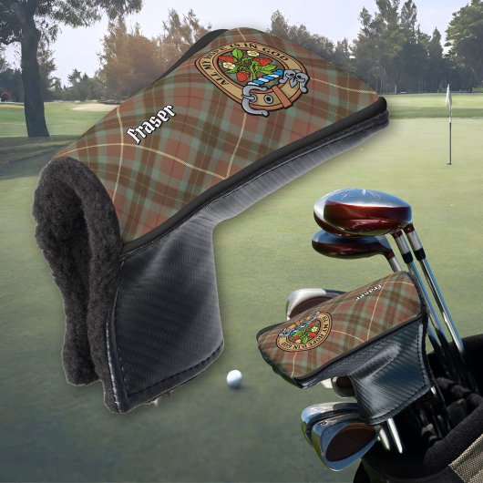 Clan Fraser Crest over de weesde jacht Tartan Golfheadcover