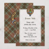 Clan Fraser Crest over de weesde jacht Tartan Kaart (Voorkant / Achterkant)