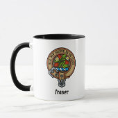 Clan Fraser Crest over de weesde jacht Tartan Mok (Links)
