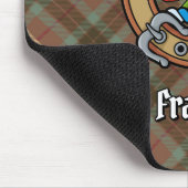 Clan Fraser Crest over de weesde jacht Tartan Muismat (Hoek)